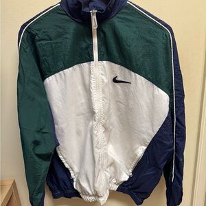 Nike Men’s Green White Navy Colorblock Windbreaker Jacket